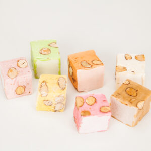 Cube 20g non emballé (Nature, Amande pistache, Citron, Pistache, Framboise, Orange, Chocolat, Caramel beurre salé, Cassis, Myrtille, Spéculoos, Violette)